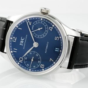 IWC Portugieser IW501704 Automatic Blue Dial Black Leather Strap Best Replica APSF 42mm