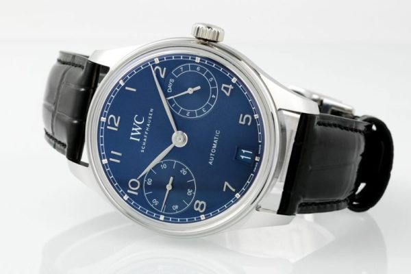 IWC Portugieser IW501704 Automatic Blue Dial Black Leather Strap Best Replica APSF 42mm