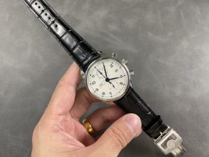IWC Portugieser Chronograph Classic IW390302 White Dial Leather Strap Best Replica APSF 42mm