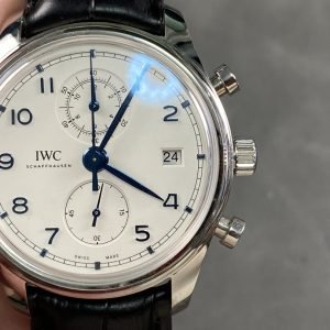 IWC Portugieser Chronograph Classic IW390302 White Dial Leather Strap Best Replica APSF 42mm