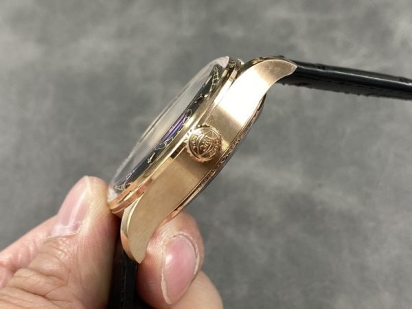 IWC Portugieser IW500713 Rose Gold Blue Dial Leather Strap Best Replica APSF 42mm