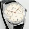IWC Portugieser IW501701 Steel Silver Dial Black Leather Strap Best Replica APSF 42mm