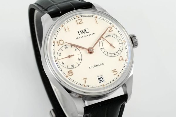 IWC Portugieser IW501701 Steel Silver Dial Black Leather Strap Best Replica APSF 42mm