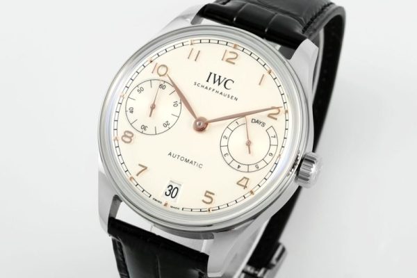IWC Portugieser IW501701 Steel Silver Dial Black Leather Strap Best Replica APSF 42mm