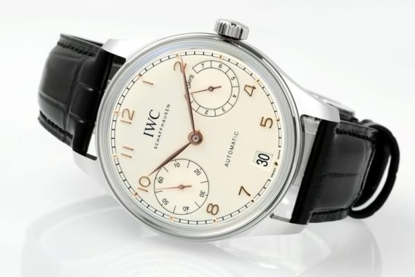 IWC Portugieser IW501701 Steel Silver Dial Black Leather Strap Best Replica APSF 42mm