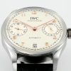 IWC Portugieser IW501701 Steel Silver Dial Black Leather Strap Best Replica APSF 42mm