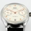 IWC Portugieser IW501701 Steel Silver Dial Black Leather Strap Best Replica APSF 42mm
