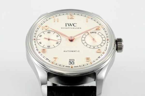 IWC Portugieser IW501701 Steel Silver Dial Black Leather Strap Best Replica APSF 42mm