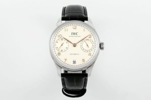 IWC Portugieser IW501701 Steel Silver Dial Black Leather Strap Best Replica APSF 42mm