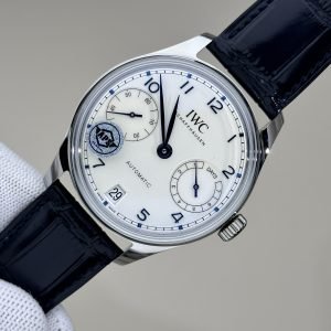 IWC Portugieser IW501702 Silver Dial Blue Arabic Numerals Leather Strap Best Copy APSF 42mm