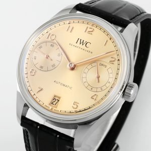 IWC Portugieser IW501705 Beige Dial Leather Strap Best Clone APSF 42mm