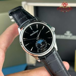 Jaeger-LeCoultre Master Ultra Thin Moon Black Dial Leather Best Replica APSF 39mm