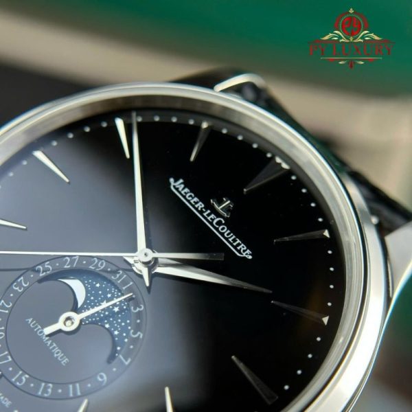 Jaeger-LeCoultre Master Ultra Thin Moon Black Dial Leather Best Replica APSF 39mm