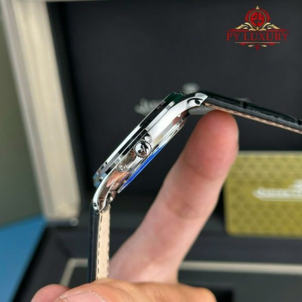 Jaeger-LeCoultre Master Ultra Thin Moon Black Dial Leather Best Replica APSF 39mm
