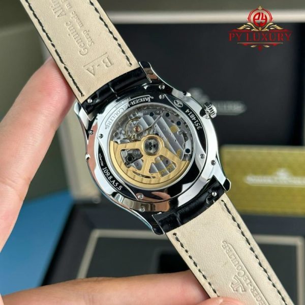 Jaeger-LeCoultre Master Ultra Thin Moon Black Dial Leather Best Replica APSF 39mm