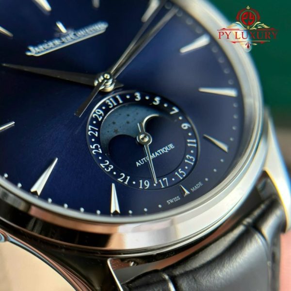 Jaeger-LeCoultre Master Ultra Thin Moon Blue Dial Leather Best Replica APSF 39mm