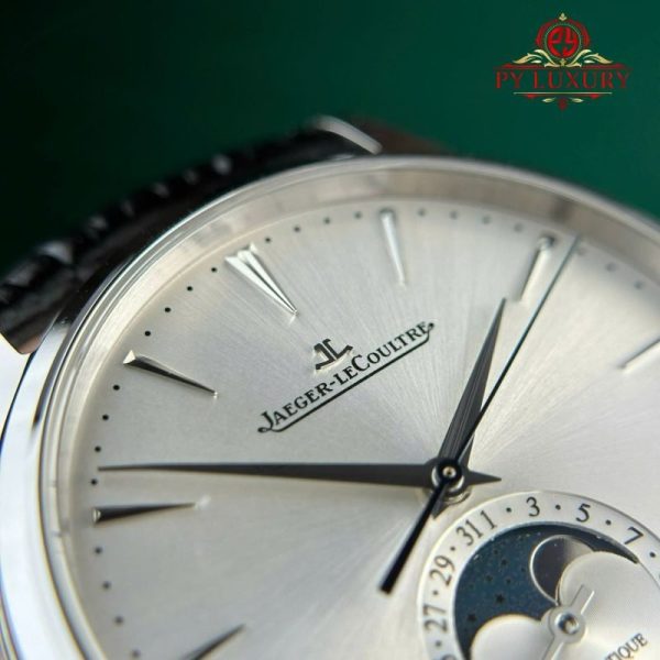 Jaeger-LeCoultre Master Ultra Thin Moon Silver Dial Leather Best Replica APSF 39mm
