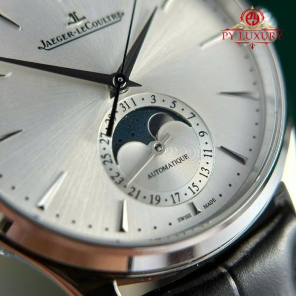 Jaeger-LeCoultre Master Ultra Thin Moon Silver Dial Leather Best Replica APSF 39mm