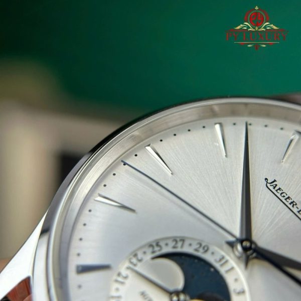 Jaeger-LeCoultre Master Ultra Thin Moon Silver Dial Leather Best Replica APSF 39mm