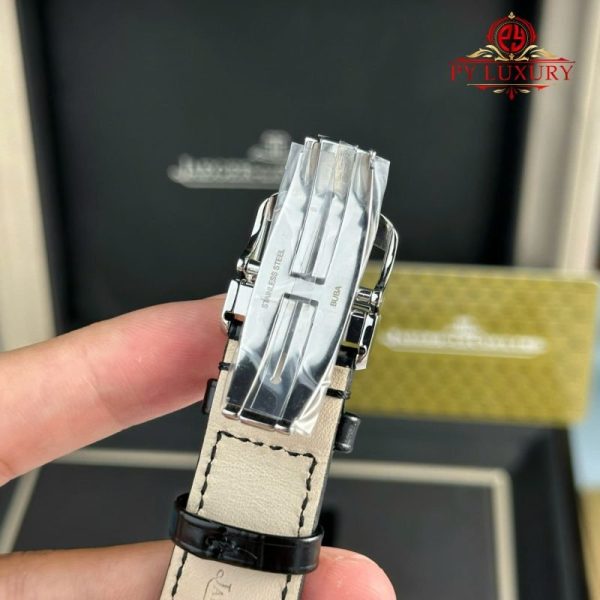 Jaeger-LeCoultre Master Ultra Thin Moon Silver Dial Leather Best Replica APSF 39mm