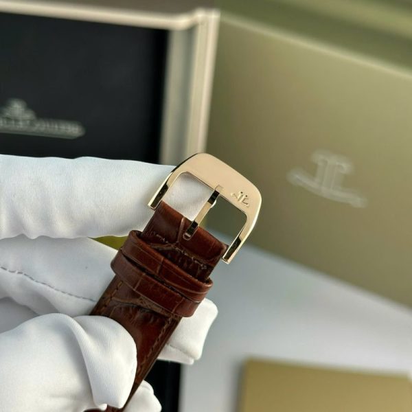 Jaeger-LeCoultre Master Ultra Thin Reserve De Marche Rose Gold Champagne Dial Leather Strap Best Replica ZF 39mm
