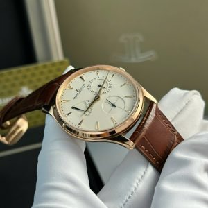 Jaeger-LeCoultre Master Ultra Thin Reserve De Marche Rose Gold Champagne Dial Leather Strap Best Replica ZF 39mm