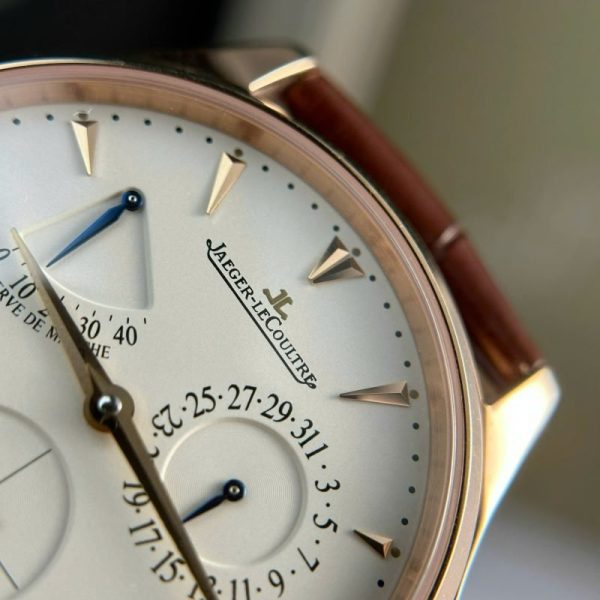 Jaeger-LeCoultre Master Ultra Thin Reserve De Marche Rose Gold Champagne Dial Leather Strap Best Replica ZF 39mm