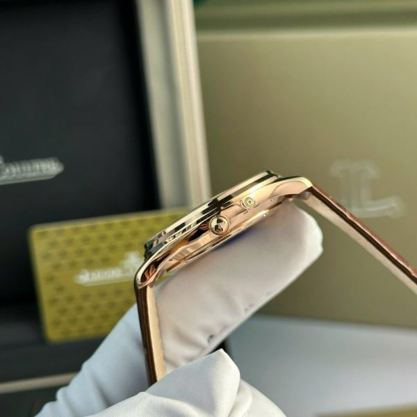 Jaeger-LeCoultre Master Ultra Thin Reserve De Marche Rose Gold Champagne Dial Leather Strap Best Replica ZF 39mm
