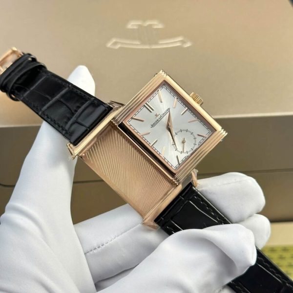 Jaeger ?C LeCoultre Reverso Tribute Monoface Small Seconds Q7132521 Rose Gold Silver Dial Best Replica MGF 45.6??27.4mm
