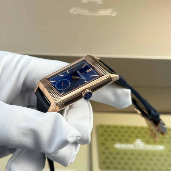 Jaeger-LeCoultre Reverso Tribute Monoface Small Seconds Rose Gold Blue Dial Best Replica MGF 45.6??27.4mm