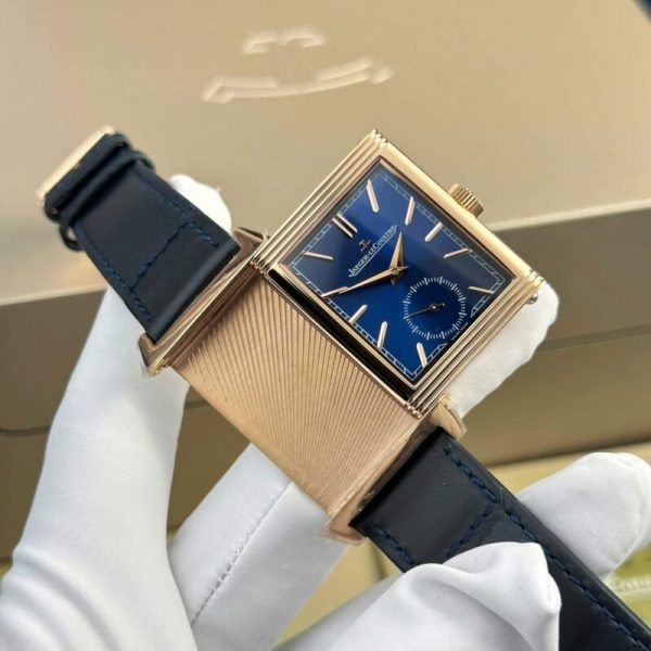 Jaeger-LeCoultre Reverso Tribute Monoface Small Seconds Rose Gold Blue Dial Best Replica MGF 45.6??27.4mm