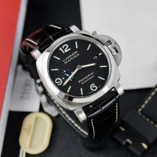 Panerai Luminor Marina Steel Black Dial PAM1312 Leather Best Replica VSF 44mm
