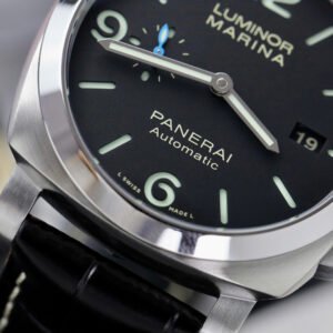 Panerai Luminor Marina Steel Black Dial PAM1312 Leather Best Replica VSF 44mm