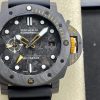 Panerai Submersible GMT Carbotech Navy Seals PAM 1324 Black Carbon Rubber Strap Best Replica VSF 44mm