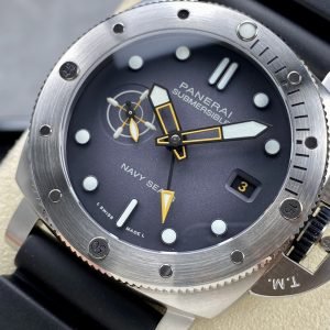 Panerai Submersible GMT Navy Seals PAM 1323 Grey Dial Rubber Strap Best Replica VSF 44mm