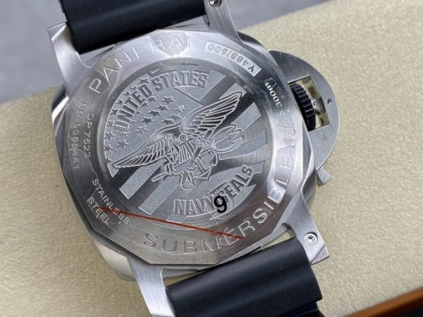 Panerai Submersible GMT Navy Seals PAM 1323 Grey Dial Rubber Strap Best Replica VSF 44mm