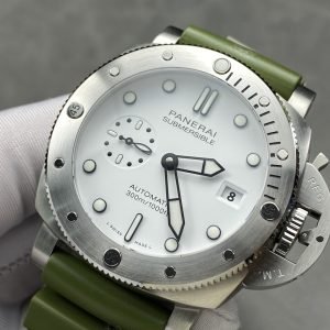 Panerai Submersible Quarantaquattro Bianco PAM1226 White Dial Green Rubber Strap 1:1 Best Replica VSF 44mm