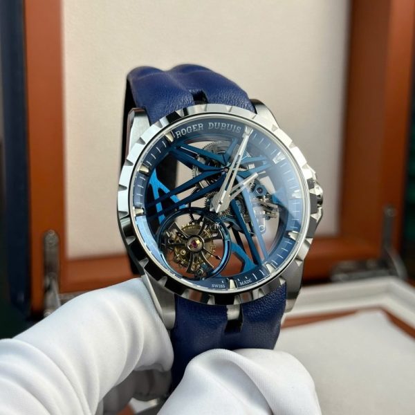 Roger Dubuis Excalibur Monotourbillon Cobalt Blue RDDBEX0838 Best Replica BBR 42mm