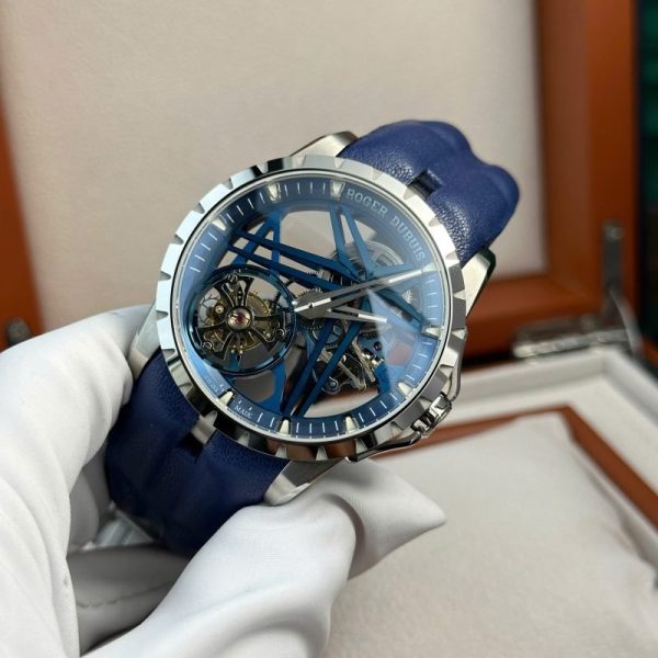 Roger Dubuis Excalibur Monotourbillon Cobalt Blue RDDBEX0838 Best Replica BBR 42mm