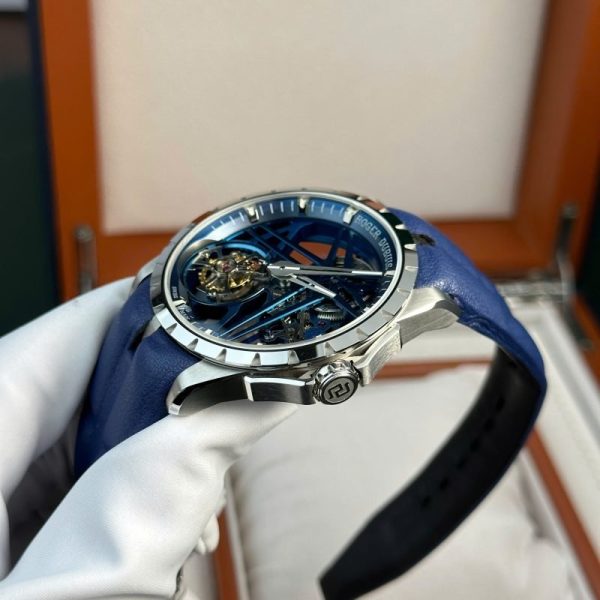 Roger Dubuis Excalibur Monotourbillon Cobalt Blue RDDBEX0838 Best Replica BBR 42mm