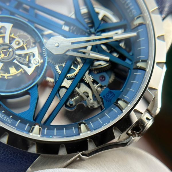 Roger Dubuis Excalibur Monotourbillon Cobalt Blue RDDBEX0838 Best Replica BBR 42mm