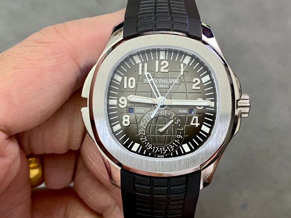 Replica Patek Philippe Aquanaut 5164A 001 Stainless Steel Dual Time 40mm Mens Watch