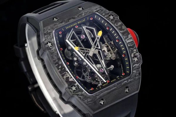 Replica RM 27-03 Rafael Nadal Black Tourbillon Black Rubber Strap