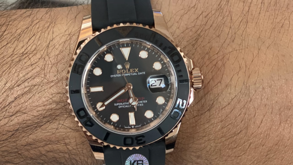 Rolex Yacht Master 116655 Everose Gold Black Dial 40mm Mens replica Watch