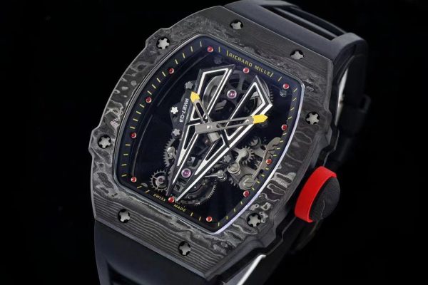 Replica RM 27-03 Rafael Nadal Black Tourbillon Black Rubber Strap