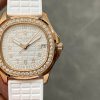 Replica Patek Philippe Aquanaut Rose Gold White Dial 5068R 010 36mm Lady Watch