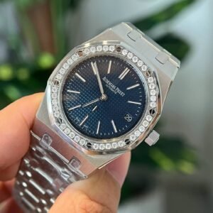 Audemars Piguet Royal Oak Jumbo 16202ST Blue Dial Custom Moissanite Bezel Best Replica ZF 39mm