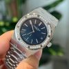 Audemars Piguet Royal Oak Jumbo 16202ST Blue Dial Custom Moissanite Bezel Best Replica ZF 39mm
