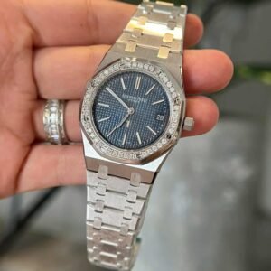 Audemars Piguet Royal Oak Jumbo 16202ST Blue Dial Custom Moissanite Bezel Best Replica ZF 39mm