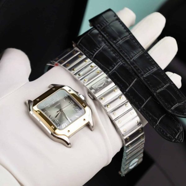 Cartier Santos De Cartier CRW2SA0030 Two Tone Grey Dial Large Model Best Replica BVF 39.8mm